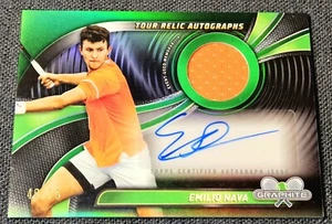 2024 Topps Graphite Tennis Green /75 Tour Relic Auto Emilio Nava Refractor #TRA - Picture 1 of 2