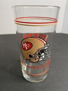 Vintage Late 1980s Early 1990s San Francisco 49ers NFL 20 oz. Drinking Glass