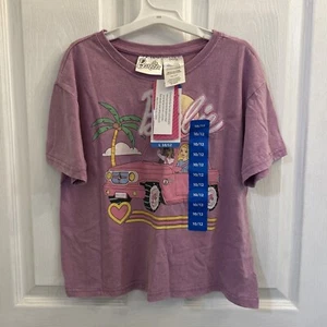 Youth Girl's Barbie Soft Lightweight Crewneck Short Sleeve Graphic Retro Tee L - Picture 1 of 24