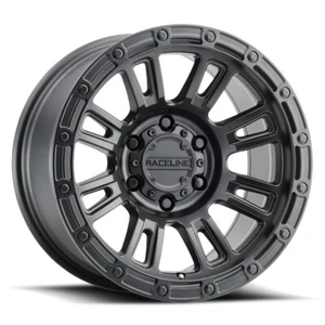 (1) 17x9 -12 Raceline 956B Compass 8x165.1 Satin Black Wheel - Picture 1 of 3