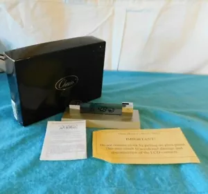 New Chass LCD Desk Clock Business Card Holder Deluxe in Box Silver Set - Picture 1 of 5