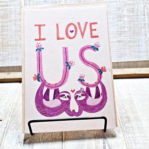 American Greetings Jubiläumskarte Pink Sloths Love Us Folie glänzend - Bild 1 von 11