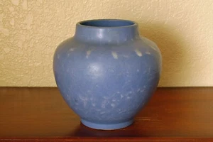 Stunning Antique Brush-McCoy Pottery Vase Art Vellum Blue #749 from 1920s - Picture 1 of 12