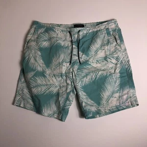 American Eagle Extreme Flex Board Shorts Size XL Blue W/ White Palm Leaves J19 - Picture 1 of 5