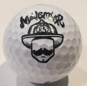 Movember Fd85 Fire Department Mustache Logo Golf Ball Dixon Earth  - Picture 1 of 5
