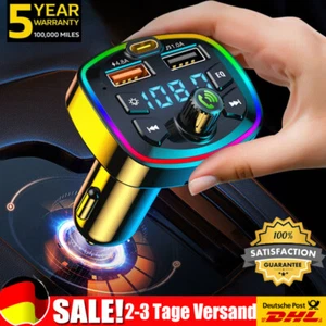 Bluetooth 5.0 FM Transmitter Auto Radio Adapter Freisprecheinrichtung KFZ 3~USB - Bild 1 von 19