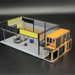 1/64 Scale Model Car Repair Garage Dioramas Miniature Collection Scene Layout - Picture 1 of 8
