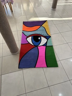 Modern Eye Of Abstract Hand Tufted Handmade Rug Carpet - Image 1 of 4