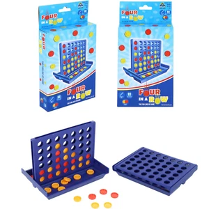 1 x Travel Size Four in a Row Line Connecting Game 13cm Mini Strategy Game - Picture 1 of 7