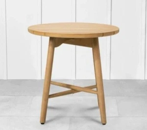 Target Hearth & Hand with Magnolia Slat Wood Outdoor Round Table Natural Gift Ne - Picture 1 of 9
