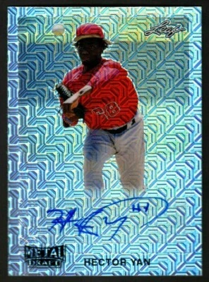 Hector Yan 2020 Leaf Metal Draft Silver Mojo Rookie RC Autograph Auto Angels - Image 1 of 2