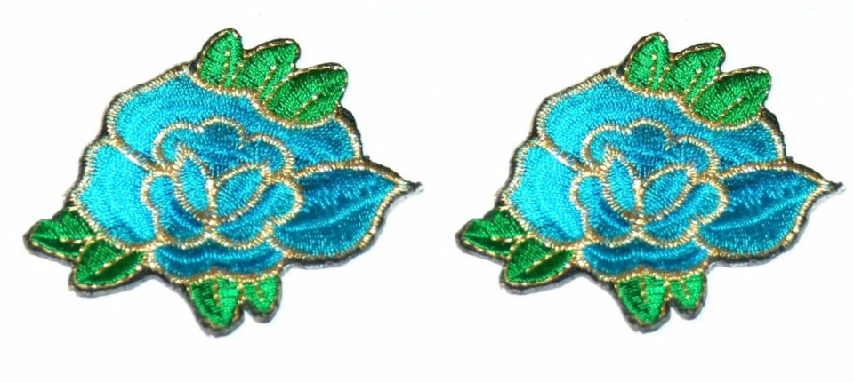 Two Flowers Embroidery Sew, Iron On Patch for Clothes, Jeans, Bag DIY - Image 1 of 1