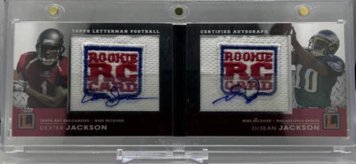 2008 Topps Letterman Dual Rookie Autograph Booklet #DAB-JJ DeSean Jackson 8/10 - Image 1 of 3