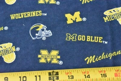 15" Long, UofM/University of Michigan Maize & Blue Logos Flannel, Sykel, E71 - Image 1 of 4
