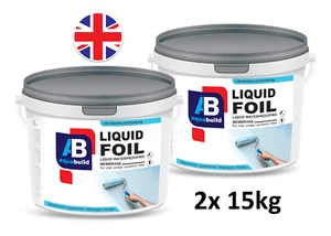 30kg AQUA BUILD Liquid Foil Waterproof Tanking Membrane Wet Shower Bath Room - Picture 1 of 3