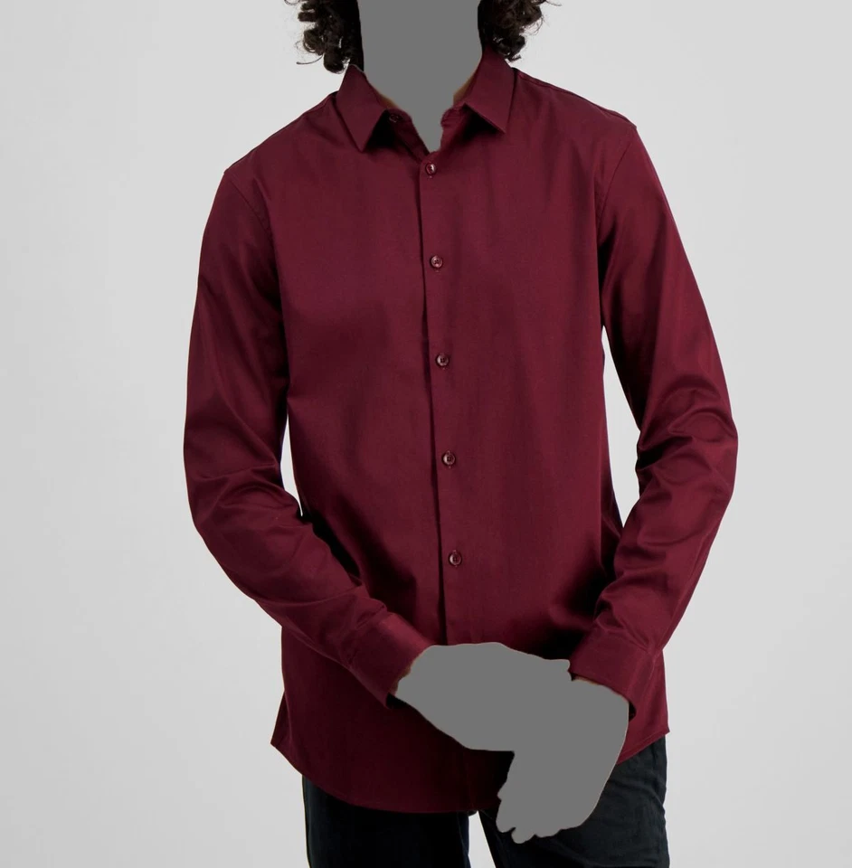 $60 INC International Concepts Hombres Camisa de Vestir Ajustada Roja Elastizada 15-15.5 M Foto 1 de 1