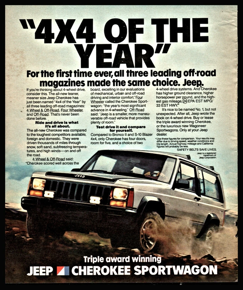 Jeep Cherokee Sport Wagon 1984 blanco 4x4 del año foto anuncio Foto 1 de 1