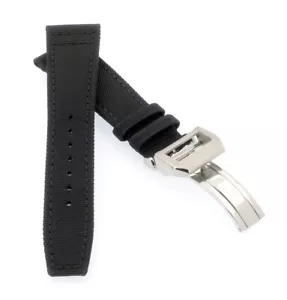 Canvas-Nylon Leder Uhrenband Modell Ingelheim-FSS schwarz 21 mm, kompatibel IWC - Bild 1 von 4