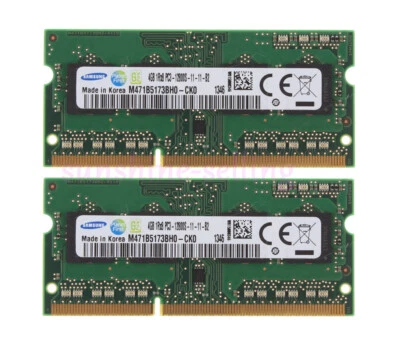 8GB 2PCS 4GB For Samsung 1RX8 DDR3 1600MHz PC3-12800S SODIMM Laptop Memory RAM!` - Image 1 of 4