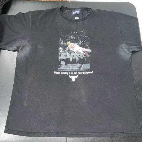 NBA Exclusive Collection Mens XL Dennis Rodman Chicago Bulls T Shirt *Read* Cover