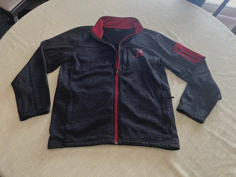Alabama Crimson Tide Soft Shell Jacket MEDIUM Dark Gray Full Zip by Colosseum Cover