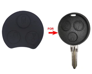 Mercedes Smart Car Forfour Fortwo City Rubber Key Pad 3 Button Remote Fob - Picture 1 of 4