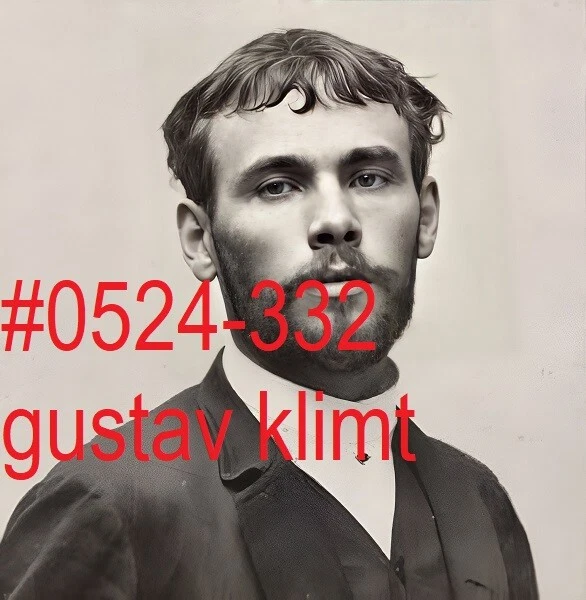 VINTAGE MALE PORTRAIT #0524-332 -GUSTAV KLIMT- free shipping in usa - image 1 of 2