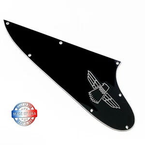 3 Ply Black Pickguard for Epiphone Thunderbird 64 Bass +Chrome Decal Made In USA - Picture 1 of 7