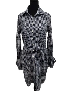 Vestido Brooks Brothers para mujer 12 camisas vestido manga larga floral cinturón abotonado” - Imagen 1 de 13