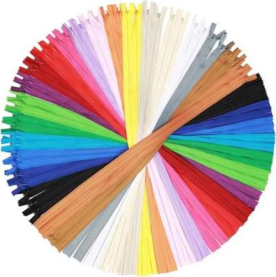 Giegxin 100 Pcs 22 Inch Nylon Invisible Zipper Bulk Conceal Multi-color  - Image 1 of 4