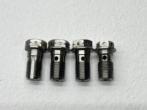 2018 KTM 450SXF Titanium Drilled Banjo Bolts Assembly OEM Silver Dirt Bike SX-F - Picture 1 of 3