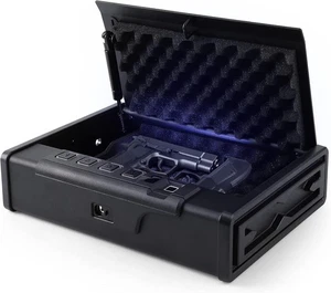 Towallmark Biometric Gun Safe for Pistols, Quick Access Firearm Safety... - Foto 1 di 6