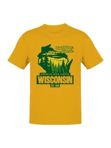 Wisconsin: Cold Beer, Warm Hearts Men's T-shirt - Picture 1 of 6