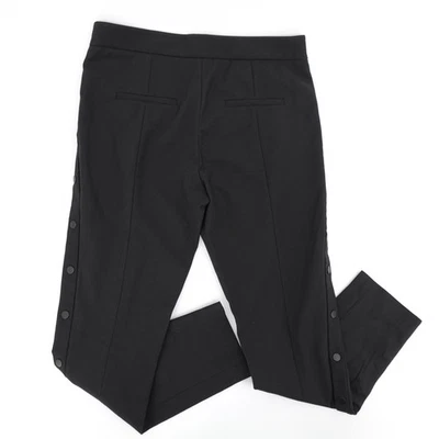 Pantalones Tibi para mujer 4 botones a presión laterales ajustados al tobillo vestido pantalón bolsillos modernos Foto 1 de 4