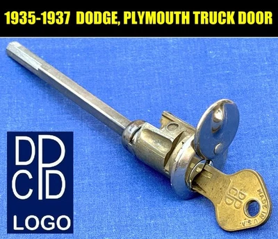 1935-1937 Dodge Plymouth Fargo Truck ✅ NOS DOOR LOCK CYLINDER & 1 DPCD Key Blank Foto 1 de 4