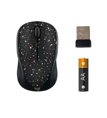 Logitech M317 Wireless Mouse 1K DPI Optical Tracking USB Receiver Speckles - Image 1 of 4