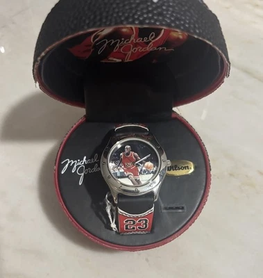 Reloj Michael Jordan 1997 vintage en estuche #23 Wilson Chicago Bulls con estuche Foto 1 de 4