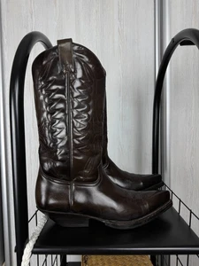 BUFFALO Leather brown cowboy Goodyear welt boots - Picture 1 of 15