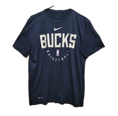 Nike Dri Fit Milwaukee Bucks Practice T Shirt Mens Large Black  - Image 1 of 4