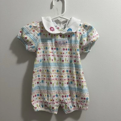 Mameluco Burbuja Floral Pasos Pequeños De Colección Y2K Talla 0-3M Cuello Peter Pan Manga Abullonada Foto 1 de 3