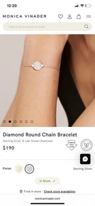 Monica Vinader Diamant Rund Kreis Kette Armband Sterlingsilber - Bild 1 von 4