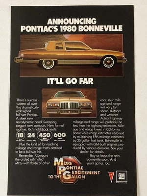 Pontiac Bonneville 1980 anuncio impreso Foto 1 de 2