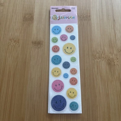 Vtg Sandylion Shimmers Stickers Glitter Smiley Faces Multi Color 90s - Image 1 of 4