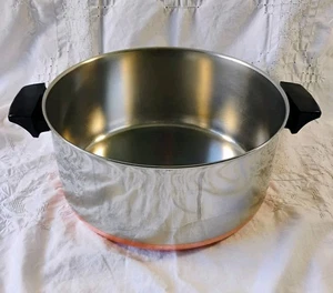 Revere Ware Vintage 1801 6 Quart Suppentopf ohne Deckel Edelstahl Kupferboden USA - Bild 1 von 10
