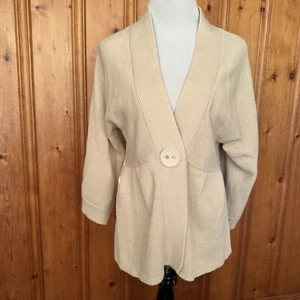Womens Size Medium Mountain Lake Peplum Cardigan Tan Color - Picture 1 of 11