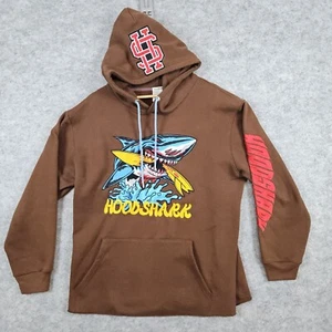 Hoodshark Hoodie Herren braun Gr. XL Patches bestickt Streetwear Rap Hip Hop - Bild 1 von 16