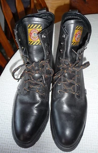 Mens JUSTIN LACE UP WORK BOOTS~size 9W~style WK904 BLACK - Picture 1 of 8