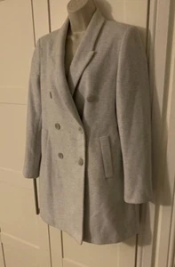 Zara Women’s Grey Herringbone double breasted over Coat / Jacket. Sz M - Picture 1 of 7