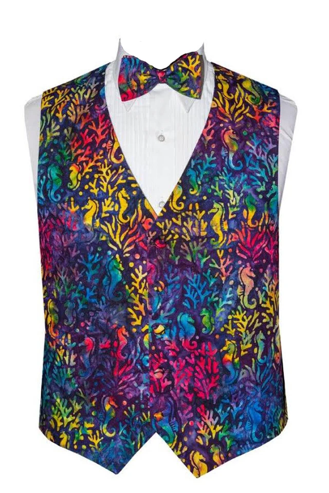 Men's Primary Color Under the Sea Vest and Bow Tie - Image 1 of 1