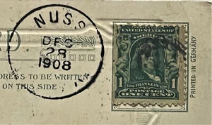 Benjamin Franklin grüne One Cent US-Briefmarke 1908 - Bild 1 von 3